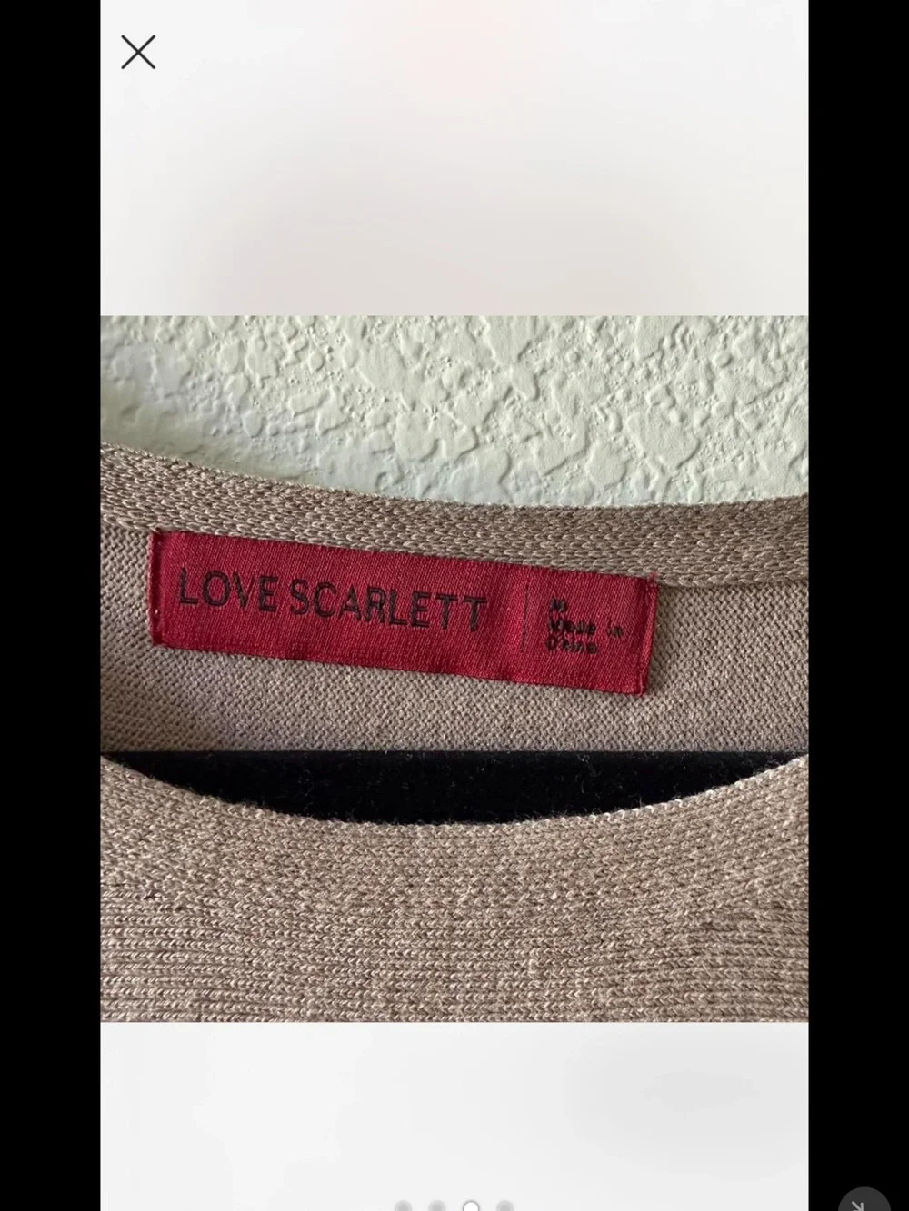 Scarlett Taupe Crew Neck Sweater with Stud Accents